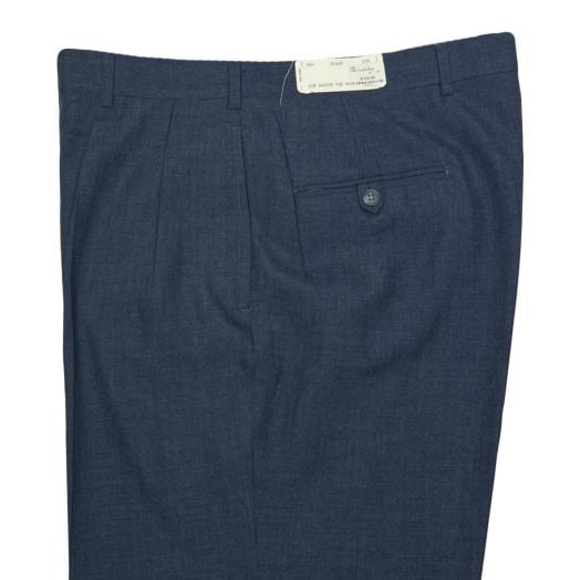 O'Connell's Pleated Wool Blend Trousers - Charcoal Blue (V60)