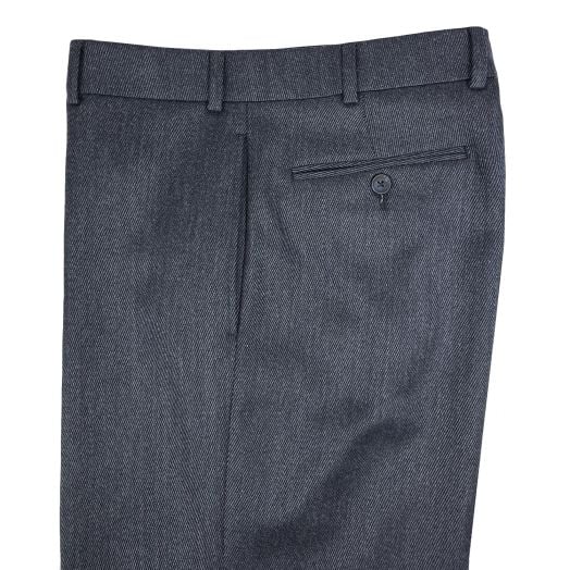 O'Connell's Plain Front Wool Cavalry Twill Trousers - Blue Mix
