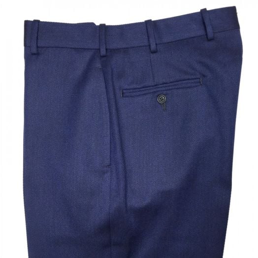 O'Connell's plain front Wool Cavalry Twill Trousers - Midnight Blue