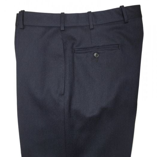 O'Connell's plain front Wool Cavalry Twill Trousers - Navy