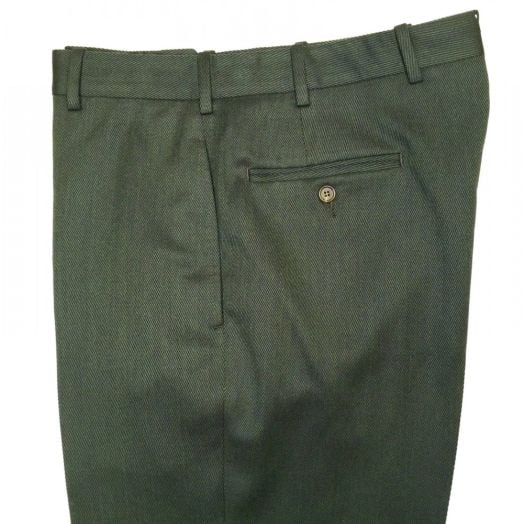 O'Connell's plain front Wool Cavalry Twill Trousers - Spruce