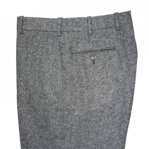 O'Connell's plain front Lambswool Donegal Tweed Trousers - Grey
