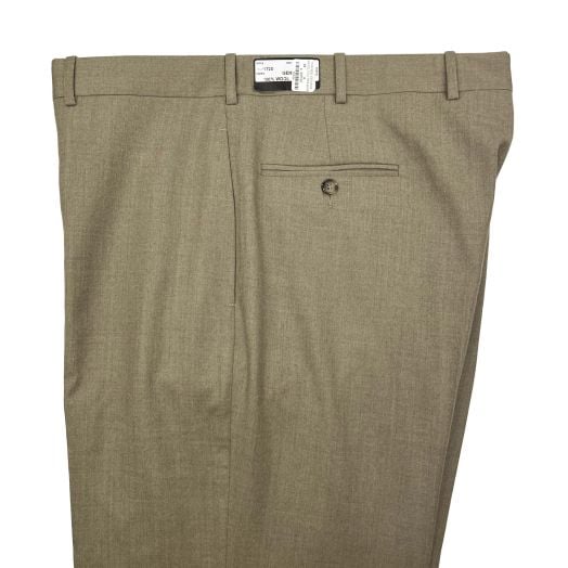 O'Connell's plain front Wool Flannel Trousers - Barley
