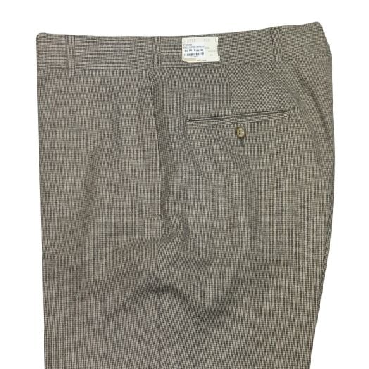 O'Connell's Plain Front Wool Flannel Trousers - Tan Blue Check (3712)