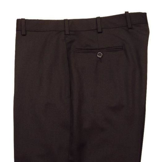 O'Connell's plain front wool Gabardine Trousers - Black