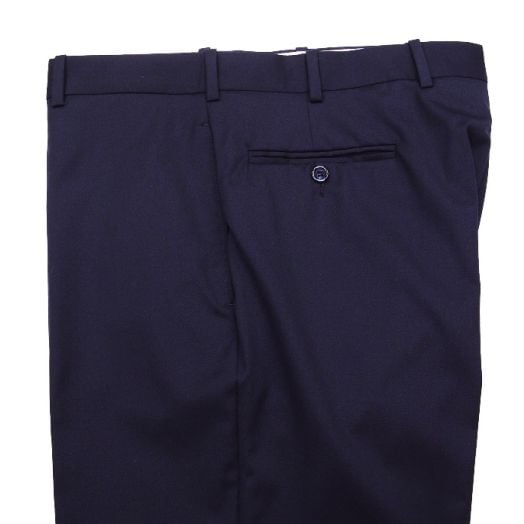 O'Connell's plain front wool Gabardine Trousers - Navy