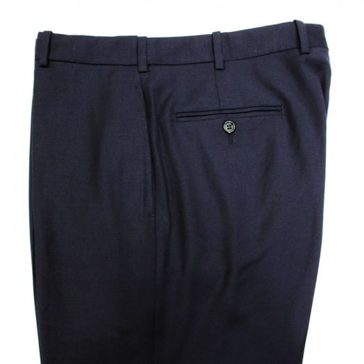 O'Connell's plain front wool Prunelle Gabardine Trousers - Navy