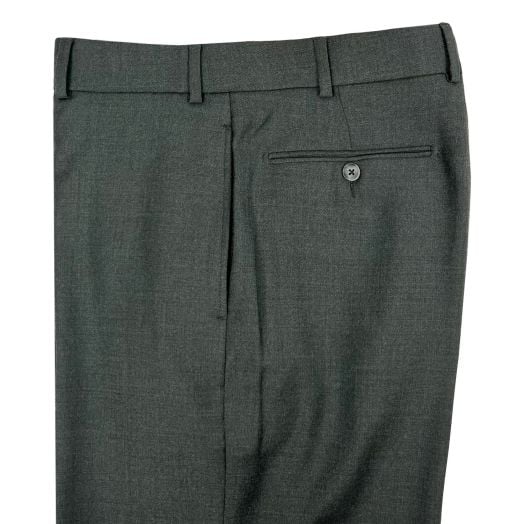 O'Connell's Plain Front Wool Serge Trousers - Loden