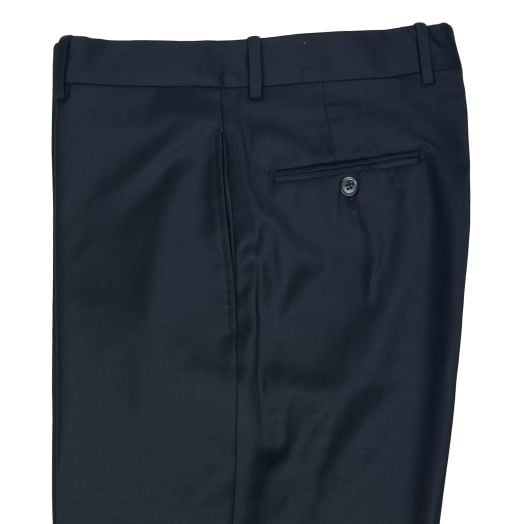 O'Connell's Plain Front Wool Serge Trousers - Navy