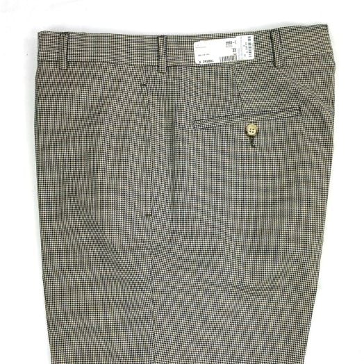 O'Connell's Plain Front Worsted Wool Trouser - Tan & Navy with Burgundy (5560A)