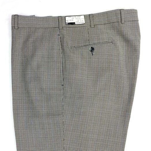 O'Connell's Plain Front Worsted Wool Trousers - Grey, Blue, Tan Houndstooth (6700)