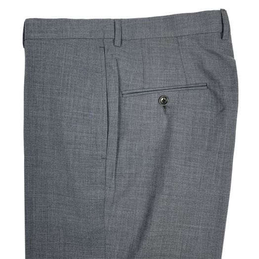 O'Connell's Plain Front Worsted Wool Trousers - Medium Grey