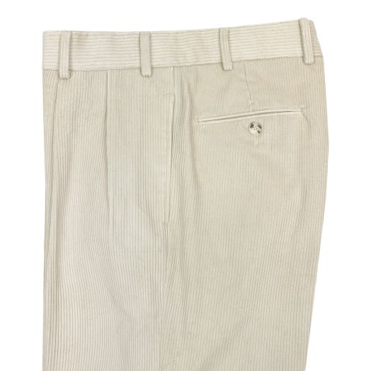 O'Connell's Pleated 8-Wale Corduroy Trouser - Cream
