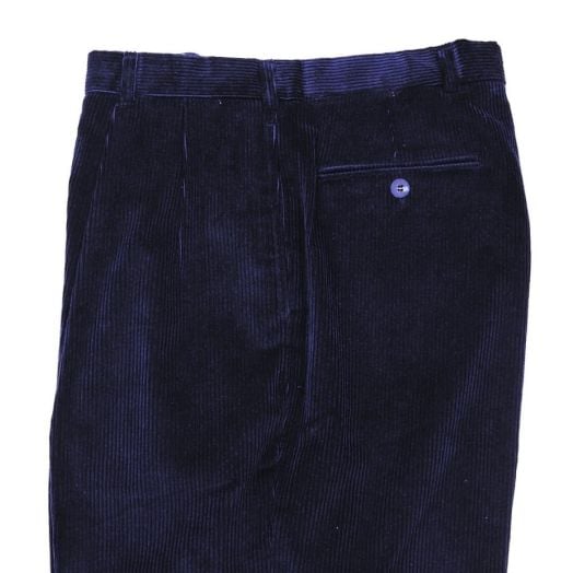 O'Connell's pleated 8-Wale Corduroy Trouser - Navy