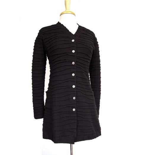 O'Connell's Women's Pleated Cotton Tunic - Anja - Black (11434)