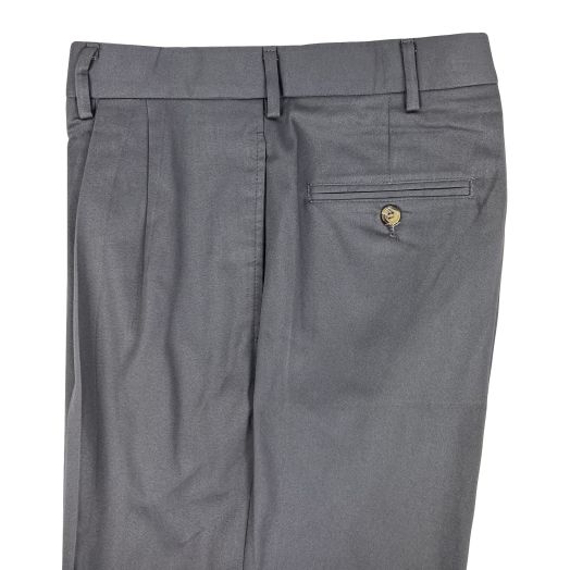 O'Connell's Pleated Cotton Dress Gabardine Trousers - Ash