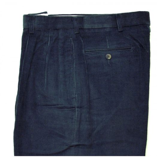 O'Connell's pleated front 8-Wale Corduroy Trouser - Evergreen