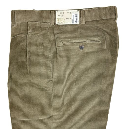 O'Connell's pleated front 8-Wale Corduroy Trouser - Olive