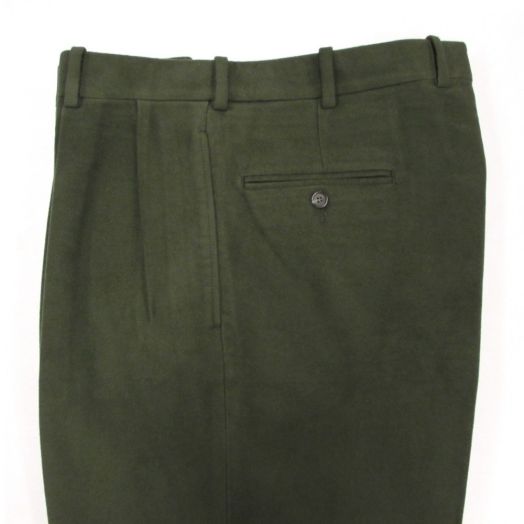 O'Connell's pleated front cotton Moleskin Trouser - Olive