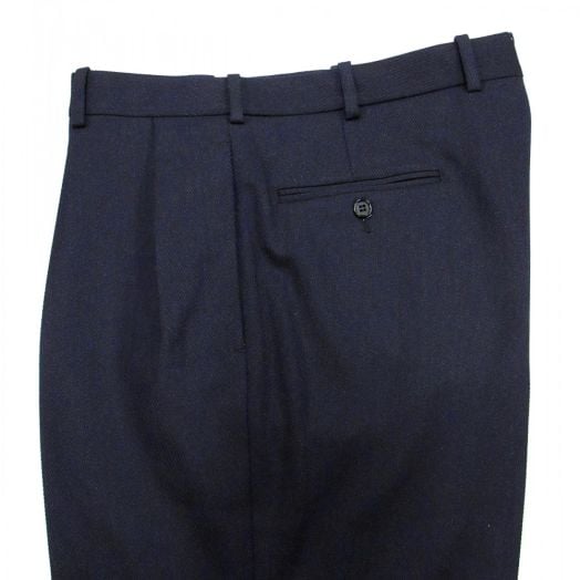 O'Connell's pleated front Wool Cavalry Twill Trousers - Charcoal Navy