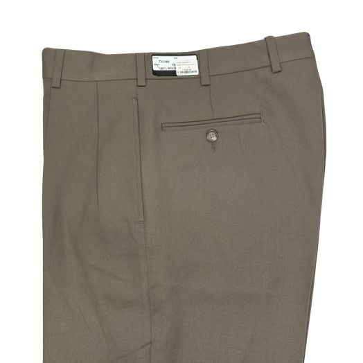 O'Connell's Pleated Wool Gabardine Trousers - Mushroom (3280)