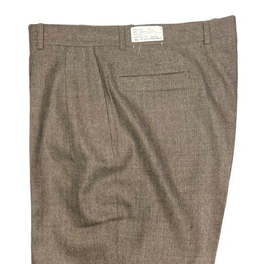 O'Connell's Pleated Wool Flannel Trouser - Tan Herringbone (9178)