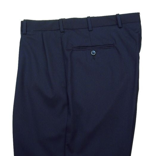 O'Connell's pleated wool Gabardine Trousers - Navy