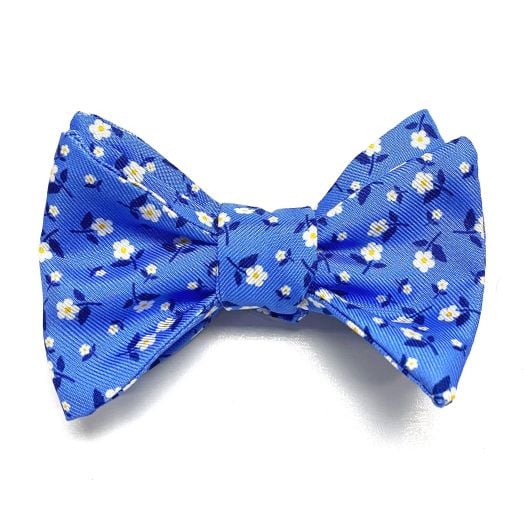 O'Connell's Printed Silk Bow Tie - Floral - Blue (91922)