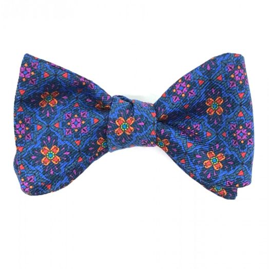 O'Connell's Printed Silk Bow Tie - Kaleidoscope - Blue (87689)