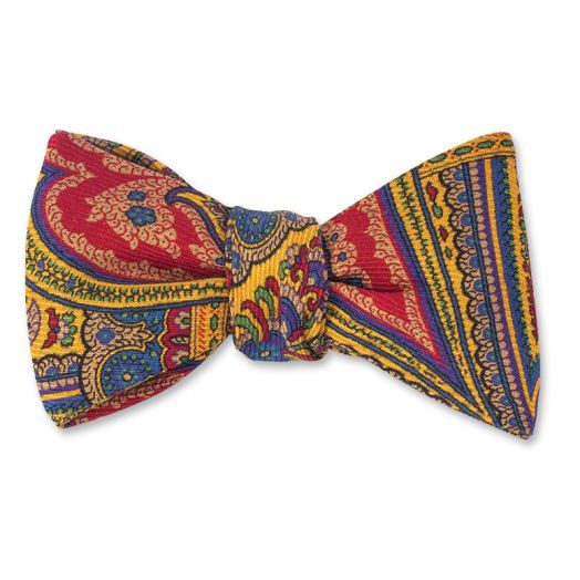 O'Connell's Printed Silk Bow Tie - Paisley - Gold (097458)