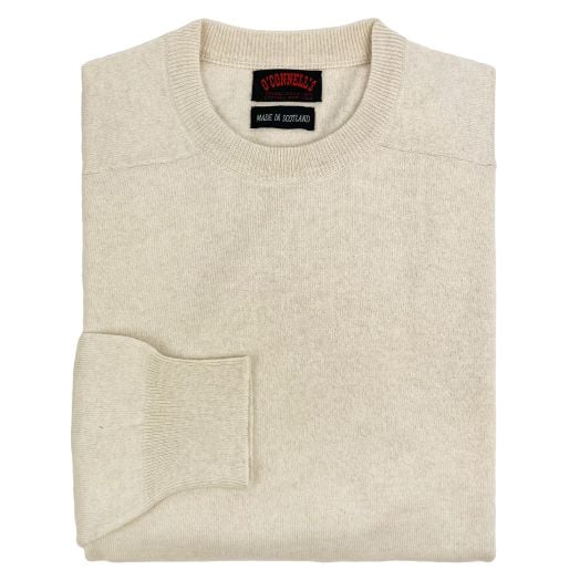 O'Connell's Scottish Cashmere & Cotton Crewneck Sweater - Canvas