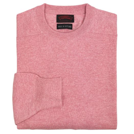 O'Connell's Scottish Cashmere & Cotton Crewneck Sweater - Pink