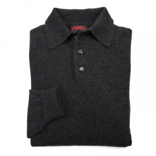 O'Connell's Scottish Cashmere Polo - Charcoal