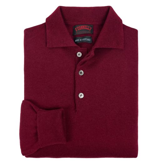 O'Connell's Scottish Cashmere Polo - Claret