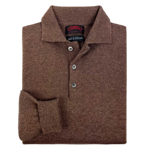 O'Connell's Scottish Cashmere Polo - Coffee