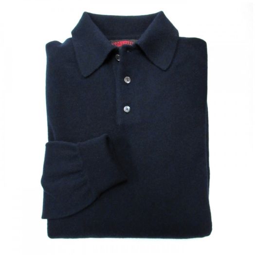 O'Connell's Scottish Cashmere Polo - Navy