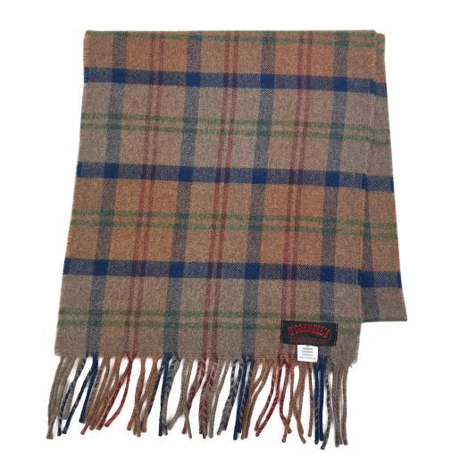 O'Connell's Scottish Cashmere Scarf - Brown, Blue, Red & Green plaid (105533)