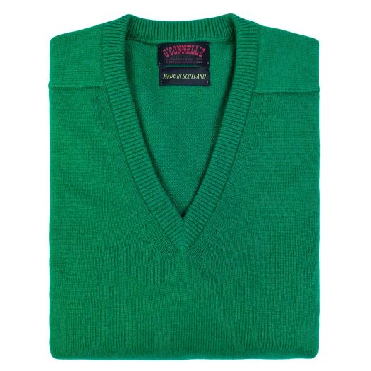 O'Connell's Scottish Cashmere V-Neck Sweater - Celtic Green