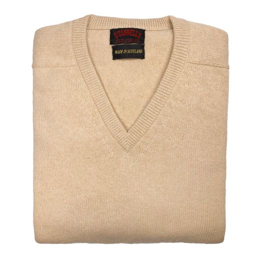 O'Connell's Scottish Cashmere V-Neck Sweater - Oatmeal