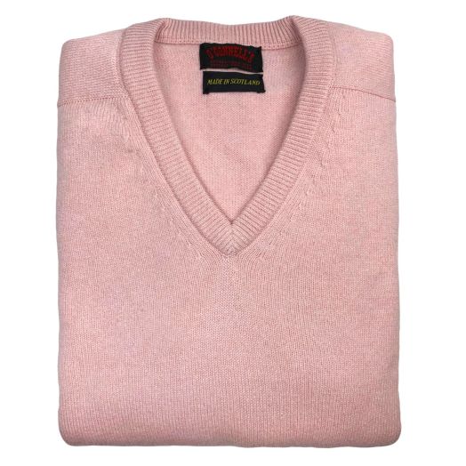 O'Connell's Scottish Cashmere V-Neck Sweater - Pink