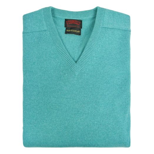 O'Connell's Scottish Cashmere V-Neck Sweater - Sprite