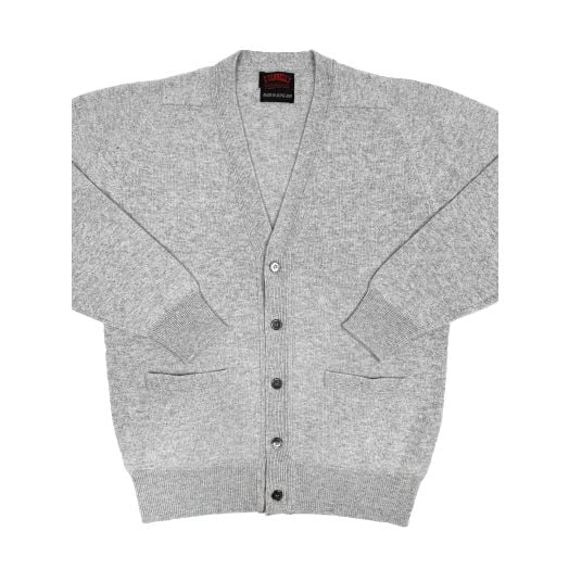 O'Connell's Scottish Lambswool Cardigan - Light Grey