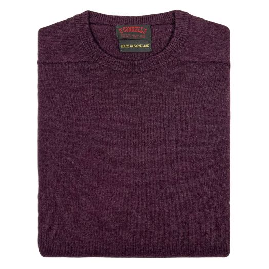 O'Connell's Scottish Lambswool Crewneck Sweater - Black Grape