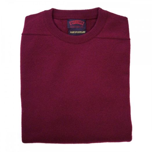 O'Connell's Scottish Lambswool Crewneck Sweater - Burgundy