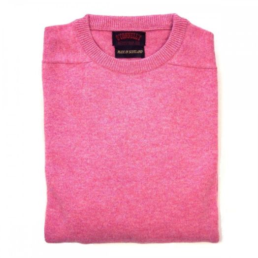 O'Connell's Scottish Lambswool Crewneck Sweater - Carnation Pink