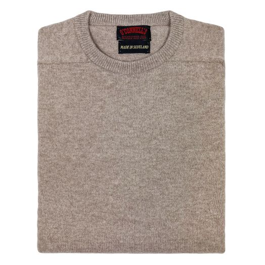 O'Connell's Scottish Lambswool Crewneck Sweater - Mushroom