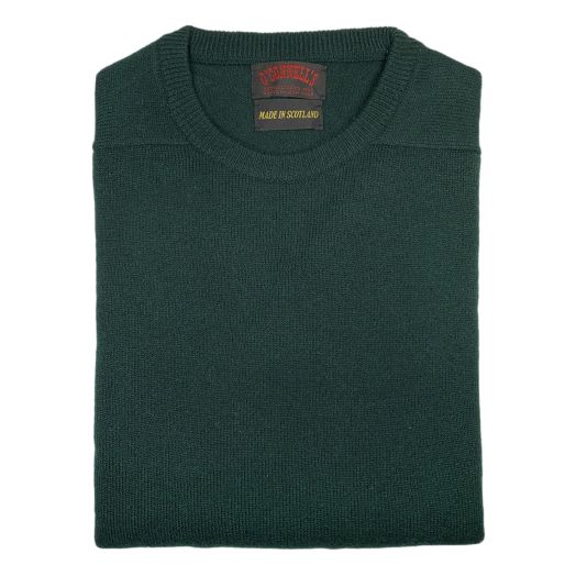 O'Connell's Scottish Lambswool Crewneck Sweater - Tartan Green