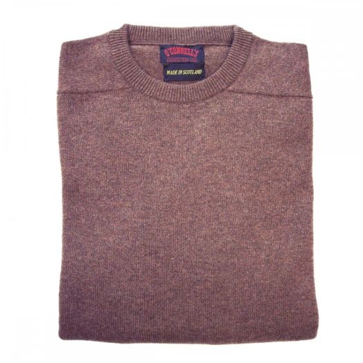O'Connell's Scottish Lambswool Crewneck Sweater - Tobacco