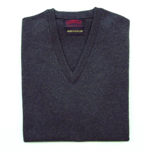 O'Connell's Scottish Lambswool V-Neck Sleeveless Pullover - Seaweed