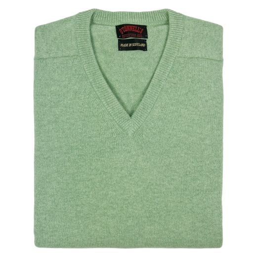 O'Connell's Scottish Lambswool V-Neck Sweater - Mistletoe